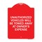Signmission Unauthorized Vehicles Towed Away Owners Expense Heavy-Gauge Alum Sign, 24" L, 18" H, RW-1824-22773 A-DES-RW-1824-22773 - alternate 1
